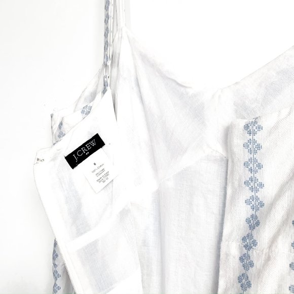 J.CREW cotton summer dress w/blue pattern; pockets - Picture 5 of 7